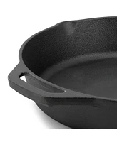 MegaChef 12 Inch Pre-Seasoned Cast Iron Skillet with Cast Iron Lid