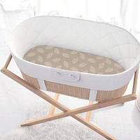 The Peanutshell Safari Neutral Bassinet Sheets for Newborn Baby Boy & Baby Girl, 4 Pack Set