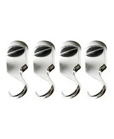 Cooks Standard 4-Pack Solid Cast Heavy Duty Aluminum Pot and Pan Hooks for Pot Rack, Silver