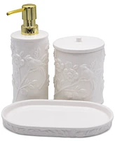 Lavender and Sage Whimsical Bird 3-Pc. Bathroom Accessory Set