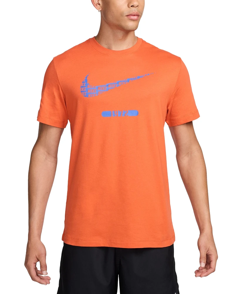 Nike Sportswear Men's Cotton Swoosh-Logo Crewneck T-Shirt