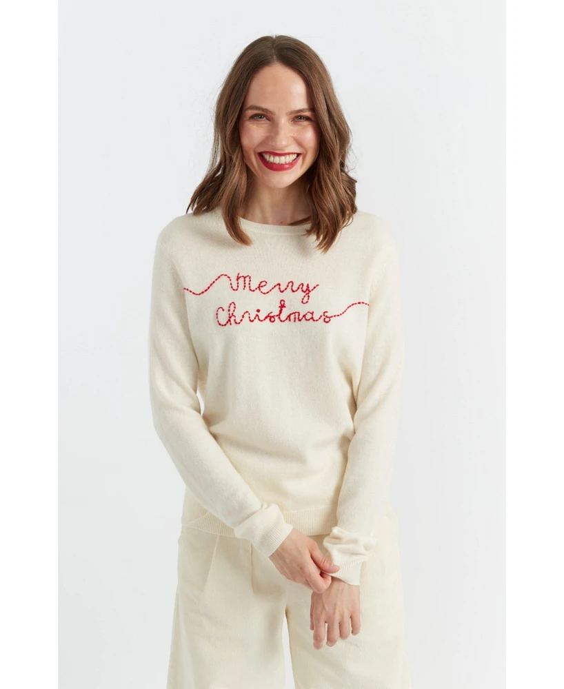 Chinti and Parker Women's & Wool-Cashmere Merry Christmas Sweater