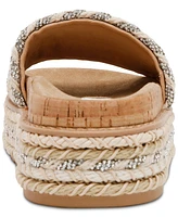 Steve Madden Women's Bellar Raffia Platform Footbed Slide Sandals