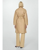 Mango Women's Belted Cotton Trench Coat