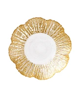 Rufolo Glass Gold Small Shallow Bowl