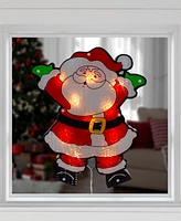 Northlight 16.25" Lighted Holographic Santa Claus Christmas Window Silhouette