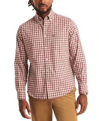 Nautica Men's Wear To Work Classic-Fit Wrinkle-Resistant Plaid Button-Down Shirt