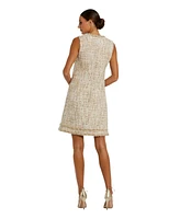 Mac Duggal Women's Beaded Trim A-Line Mini Shift Dress