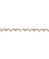 Genevive Sterling Silver 14K Gold Plated Heart Cubic Zirconia and Mother of Pearl Link Bracelet