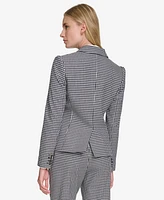 Tommy Hilfiger Women's Gingham Puff-Sleeve Blazer