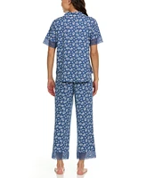 Flora by Nikrooz Women's Janelle Notch Top and Capri Pajama Set