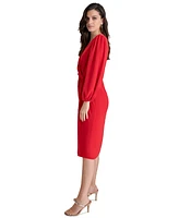 Dkny Women's Tie-Waist Faux-Wrap Sheath Dress