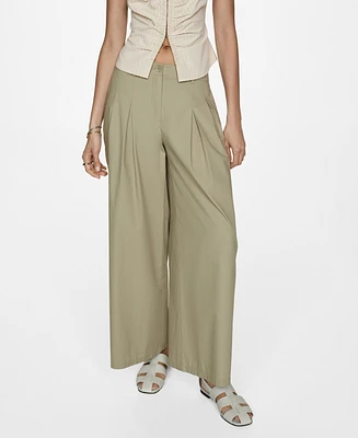 Mango Women's Cotton Pleated Pants