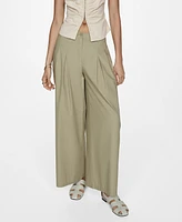 Mango Women's Cotton Pleated Pants