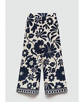 Mango Women's Fluid Floral-Print Pants