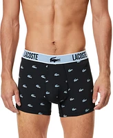 Lacoste Men's 3-Pack Crocodile-Print Logo Boxers