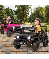 Costway 12V Kids Ride On Truck with 212V Motors Spring Suspension & Remote Control
