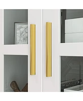 Famapy White Storage Cabinet with 2-Drawers and Anti-dumping Device