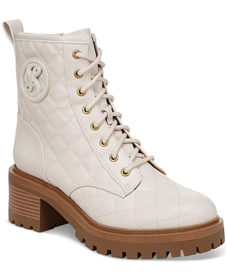 Sam and Libby Women's Otis Quilted Lug Sole Lace Up Combat Boots