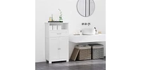 Slickblue Black Bathroom Cabinet with 2 Doors and Shelf – Stylish Bathroom Vanity Storage Solution