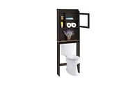 Slickblue Espresso Over-the-Toilet Wood Storage Cabinet – Modern Space Saver for Bathroom Organization