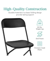 Best Choice Products Set of Folding Stacking Plastic Chairs w/ Non-Slip Feet