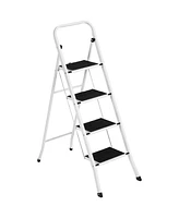 Best Choice Products 4-Step Portable Folding Steel Ladder w/ Hand Rail, Wide Platform Steps, 330lbs Capacity