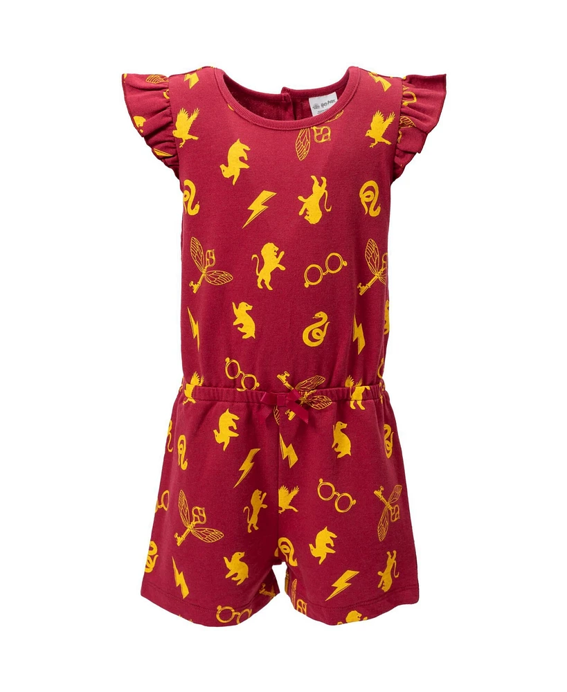 Harry Potter Girls Gryffindor French Terry Sleeveless Romper to