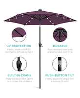 Best Choice Products 7.5ft Outdoor Solar Patio Umbrella for Deck, Pool w/ Tilt, Crank, Led Lights