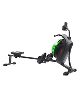 Sunny Health & Fitness Hydro + Dual Resistance Smart Magnetic Water Rowing Machine in Green- Sf-RW522017GRN