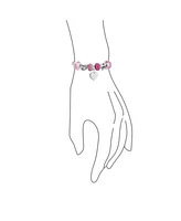 Bling Jewelry My Wife Heart Charm Bracelet Pink Leather Sterling Silver Beads 6.5-8.5 Inch