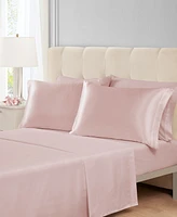 Sanders Microfiber -Pc. Sheet Set with Satin Pillowcases and Hair-tie