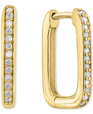 Effy Diamond Oval Hoop Earrings (1/6 ct. t.w.) in Gold-Plated Sterling Silver - Gold