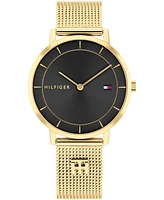 Tommy Hilfiger Women's Quartz Gold-Tone Stainless Steel Mesh Bracelet Watch 35mm