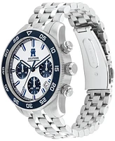Tommy Hilfiger Men's Chronograph Silver-Tone Stainless Steel Bracelet Watch 41mm