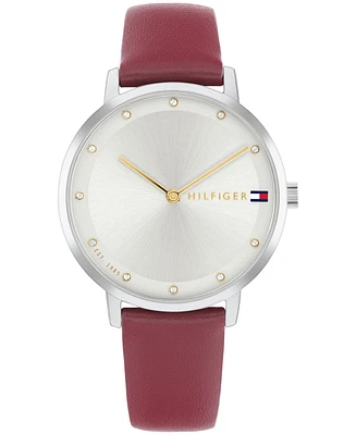 Tommy Hilfiger Women's Quartz Cranberry Leather Strap Watch 35mm