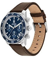 Tommy Hilfiger Men's Chronograph Brown Leather Strap Watch 41mm