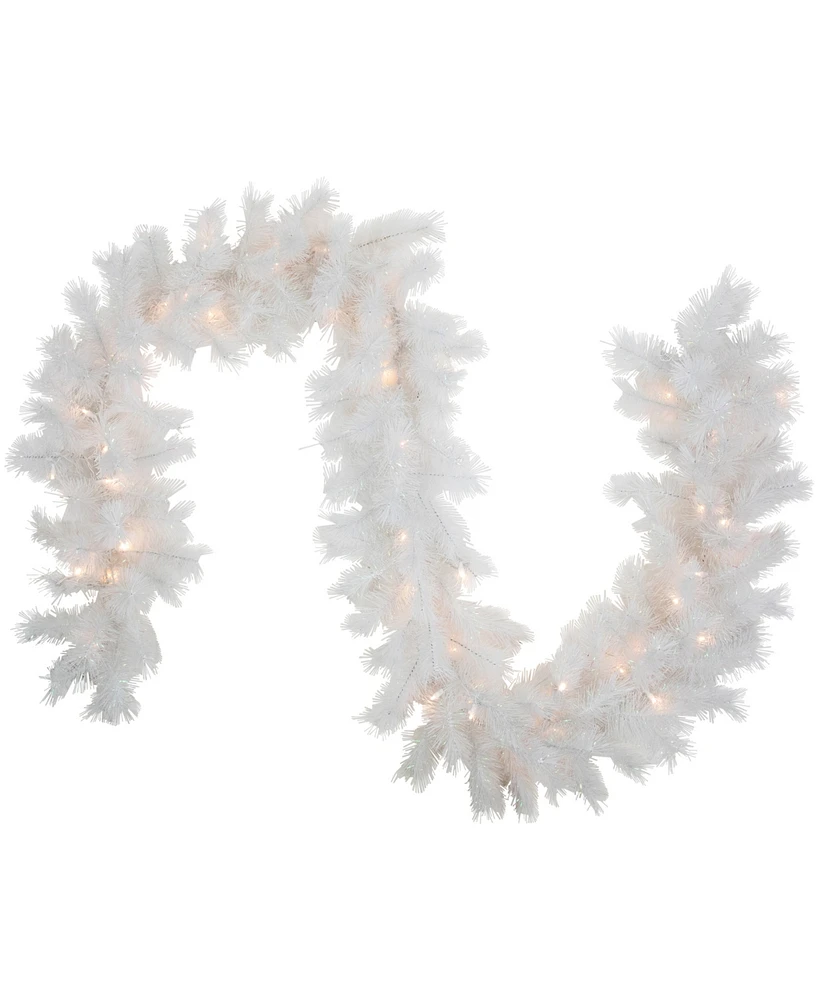 Northlight 9' x 14" Pre-Lit Alaskan Pine Artificial Christmas Garland Warm Led Lights