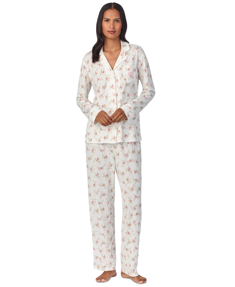 Lauren Ralph Lauren Women's Floral Notched-Collar Pajama Set