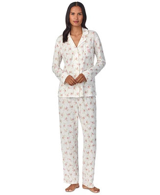 Lauren Ralph Women's Floral Notched-Collar Pajama Set