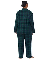 Lauren Ralph Plus Plaid Fleece Pajama Set