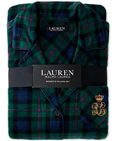 Lauren Ralph Plus Plaid Fleece Pajama Set