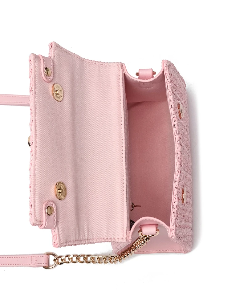 Like Dreams Stella Pastel Straw Crossbody Bag