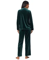 Lauren Ralph Women's Velvet Notched-Collar Pajama Set