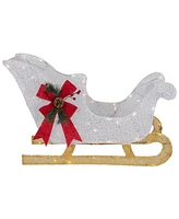 Northlight 30.25" Led Lighted Glittery White Sleigh Outdoor Christmas Decoration