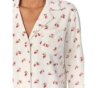 Lauren Ralph Lauren Women's Printed Notched-Collar Pajama Set