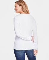 I.n.c. International Concepts Women's Raining Crystals Long-Sleeve Top, Created for Macy's