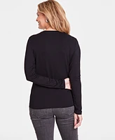 I.n.c. International Concepts Women's Raining Crystals Long-Sleeve Top, Created for Macy's