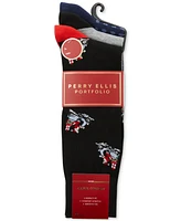 Perry Ellis Portfolio Men's 3-Pack Santa on a Vespa and Holiday Print Dress Socks