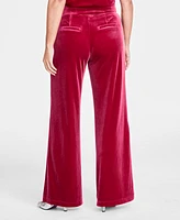 I.n.c. International Concepts Women's High-Rise Velvet Wide-Leg Pants, Regular & Petite, Created for Macy's